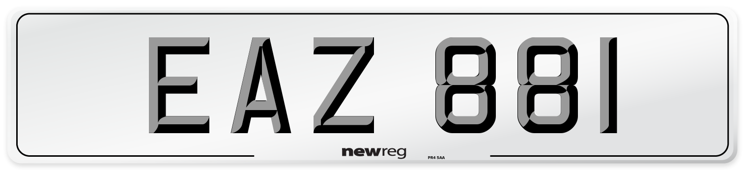 EAZ 881 Number Plate from New Reg